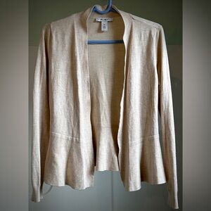 White House Black Market Cream Knit Cardigan